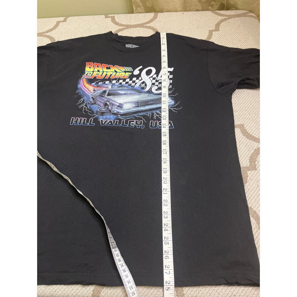 Back To The Future Mens '85 Hill Valley, USA Black T-Shirt, size large, cotton - Picture 5 of 6